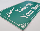 Please Take Off Your Shoes Sign Plaque