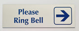 Please Ring Bell with RIGHT Arrow Sign Plaque - Small