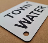 Town Water Sign Plaque - Small