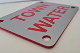 Town Water Sign Plaque - Small