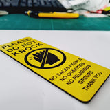 Please Do Not Knock Sign - No Sales People No Charities No Religious Groups Thank You Sign / Plaque