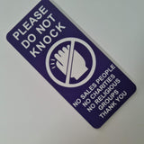 Please Do Not Knock Sign - No Sales People No Charities No Religious Groups Thank You Sign / Plaque