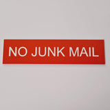No Junk Mail - Sign / Plaque For Letterbox