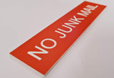 No Junk Mail - Sign / Plaque For Letterbox