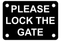 Please Lock The Gate Sign Plaque - Small
