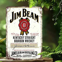 Jim Beam Kentucky Straight Bourbon Whiskey - UV Printed Metal Sign - 20cm by 30cm