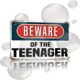 Beware of the Teenager - UV Printed Metal Sign - 30cm by 20cm