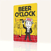 BEER O'CLOCK - UV Printed Metal Sign - 20cm by 30cm