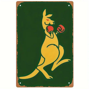 Australian Boxing Kangaroo - UV Printed Metal Sign - 20cm by 30cm