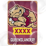 XXXX Queenslander - State of Origin - Queensland - Novelty UV Printed Metal Sign - 20cm by 30cm
