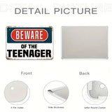 Beware of the Teenager - UV Printed Metal Sign - 30cm by 20cm