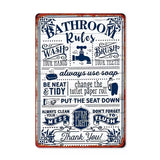 BATHROOM Rules | UV Printed Novelty Metal Sign | 20cm by 30cm