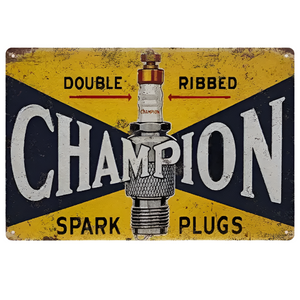 Champion Spark Plugs - UV Printed Metal Sign - 30cm by 20cm