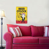 BEER O'CLOCK - UV Printed Metal Sign - 20cm by 30cm