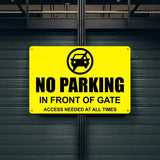 NO PARKING In Front of Gate - UV Printed Metal Sign - 30cm by 20cm