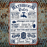 BATHROOM Rules | UV Printed Novelty Metal Sign | 20cm by 30cm