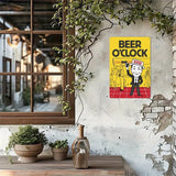 BEER O'CLOCK - UV Printed Metal Sign - 20cm by 30cm