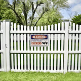 WARNING - This Property is Protected by Highly Trained Chickens - UV Printed Novelty Metal Sign - 30cm by 20cm