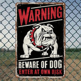 WARNING Beware of Dog Enter at own Risk - UV Printed Metal Sign - 20cm by 30cm