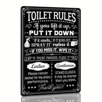 Toilet Rules - UV Printed Metal Sign - 20cm by 30cm