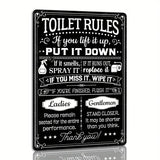 Toilet Rules - UV Printed Metal Sign - 20cm by 30cm