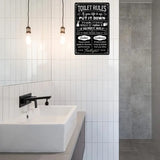 Toilet Rules - UV Printed Metal Sign - 20cm by 30cm