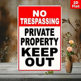 NO TRESPASSING Private Property Keep Out - UV Printed Metal Sign - 20cm by 30cm