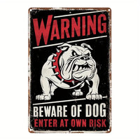 WARNING Beware of Dog Enter at own Risk - UV Printed Metal Sign - 20cm by 30cm