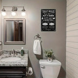Toilet Rules - UV Printed Metal Sign - 20cm by 30cm