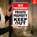 NO TRESPASSING Private Property Keep Out - UV Printed Metal Sign - 20cm by 30cm