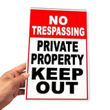 NO TRESPASSING Private Property Keep Out - UV Printed Metal Sign - 20cm by 30cm