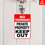 NO TRESPASSING Private Property Keep Out - UV Printed Metal Sign - 20cm by 30cm