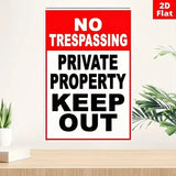 NO TRESPASSING Private Property Keep Out - UV Printed Metal Sign - 20cm by 30cm
