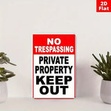 NO TRESPASSING Private Property Keep Out - UV Printed Metal Sign - 20cm by 30cm