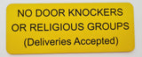 Yellow sign with black text on a white background