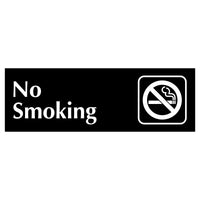 Engraved acrylic No Smoking sign with text and symbol on a white background