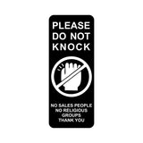 Please Do Not Knock Sign - No Sales People No Religious Groups Thank You Sign / Plaque