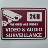 Premises are under Video and Audio Surveillance Sign Plaque - Large