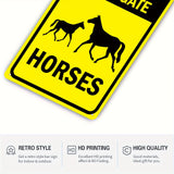 PLEASE CLOSE GATE - HORSES - UV Printed Metal Sign - 20cm by 30cm