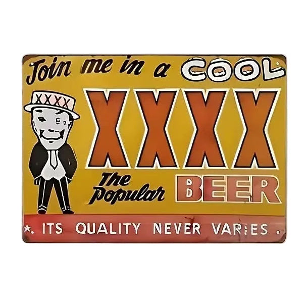 Join me in a Cool XXXX Beer - UV Printed Metal Sign - 30cm by 20cm