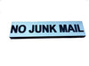No Junk Mail - Small Sign Plaque For Letterbox - 6cm by 1.5cm