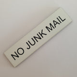 Bulk Quantity of 25 - NO JUNK MAIL Signs - 8cm by 2cm