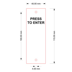 Press to Enter Sign Plaque