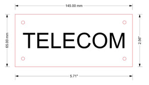 TELECOM Sign - 145mm X 60mm
