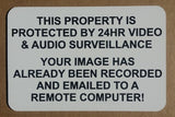 24HR Video and Audio Surveillance Sign 15cm X 10cm