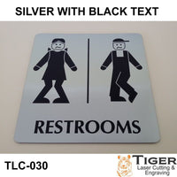 FUNNY Bathroom Toilet BOW-LEGGED Unisex Restroom Sign - 13cm X 13cm