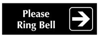 Please Ring Bell with RIGHT Arrow Sign Plaque - Small