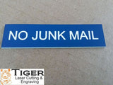 No Junk Mail - Sign For Letterbox - 8cm X 2cm